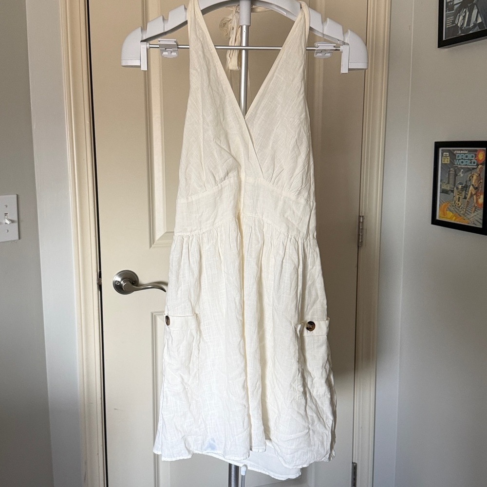 American Eagle Cream Smocked dress